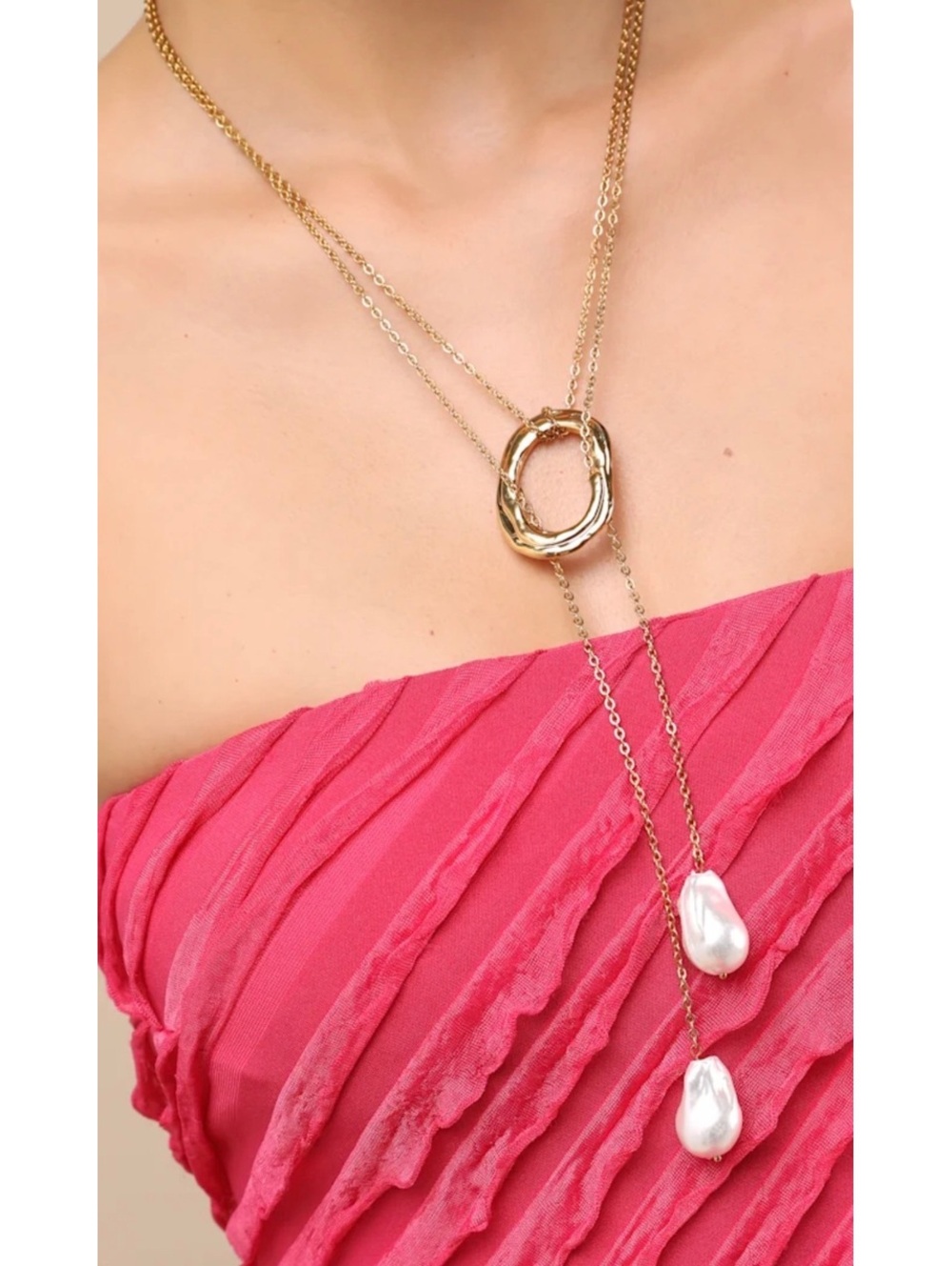 Solar gold pearl statement necklace $70 petit moments